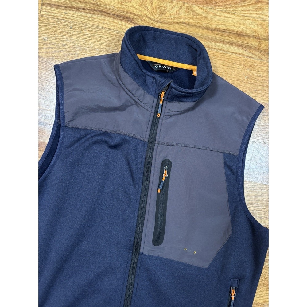 Orvis Men's Performance Fleece Vest Size Medium Blue Gray Trout Bum